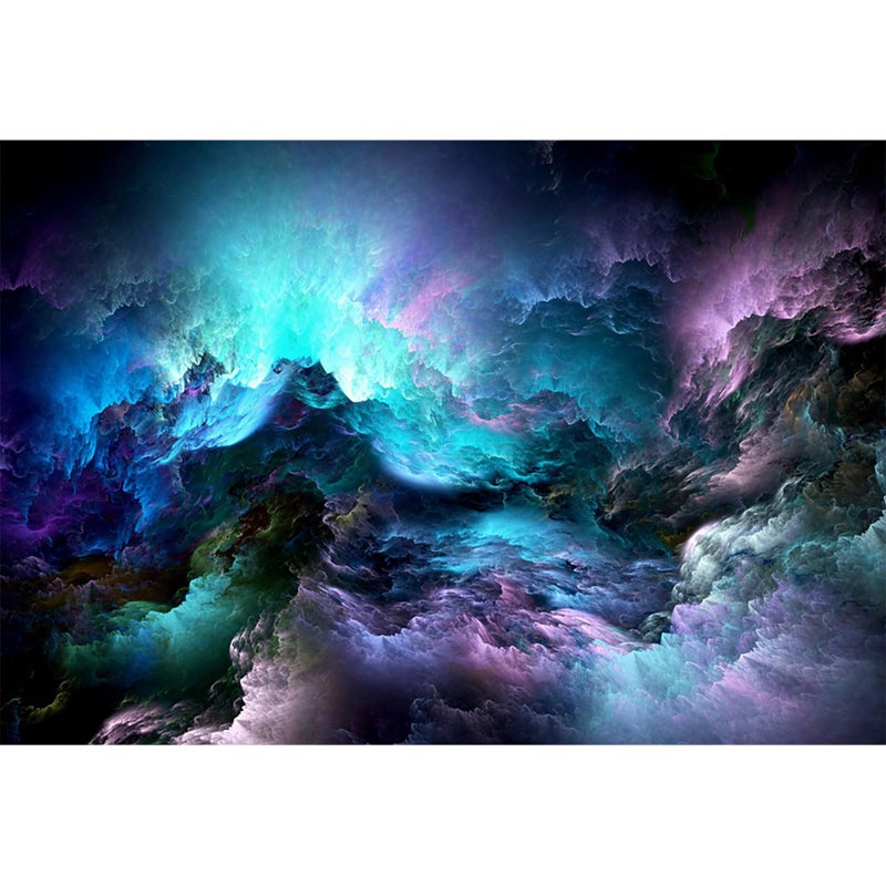 AOFOTO 10x7ft Mysterious Galaxy Nebula Backdrop Futuristic Sci-fi Purple Blue Clouds Photography Background Universe Outer Space Cosmic Milky Way Photo Backdrop Kids Adult Birthday Photo Shoot Props - Image 1